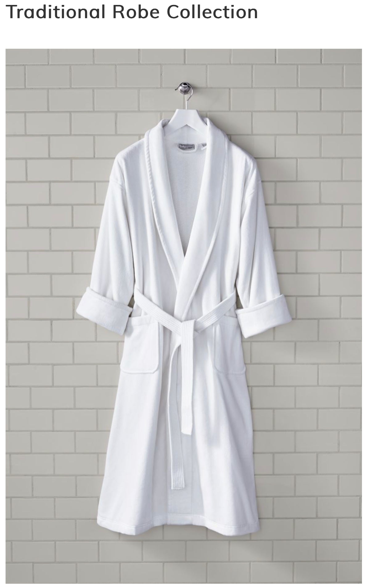 Traditional Hotel Spa Bath Robe Velour by 1 Concier/TY Group/Harbor Linen